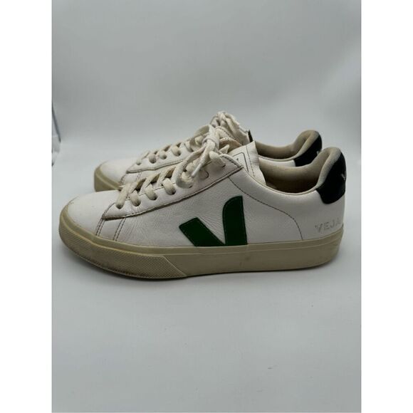 Veja Campo Chromefree‎ Emeraude Leather Sneaker White Multi Womens US 8 - Picture 3 of 6